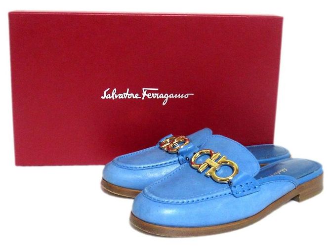 Salvatore Ferragamo VIAGGIO Mules Blau - Ansicht 13