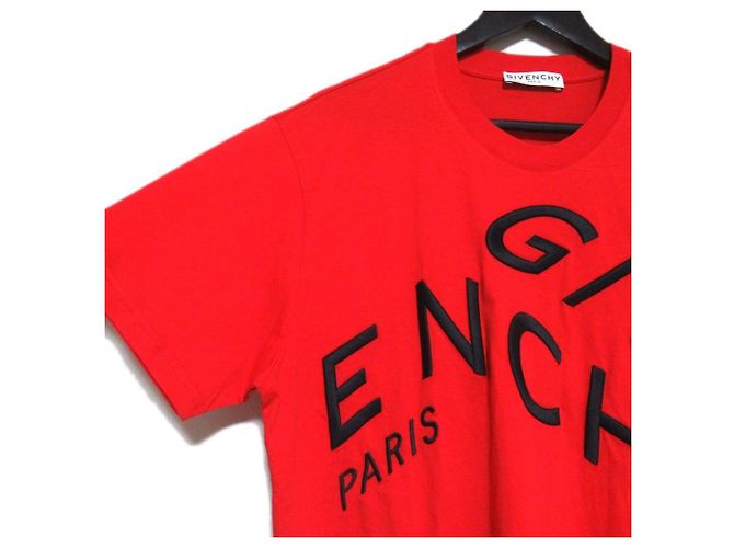 T-shirt Oversized Givenchy con Logo Ricamato Rosso - vista 3
