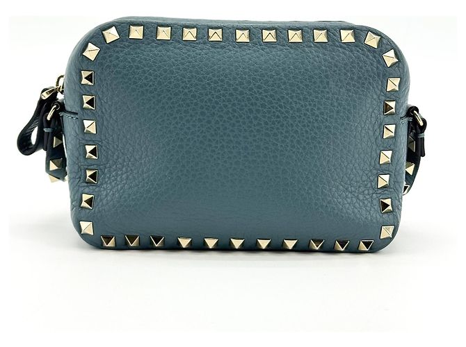Valentino Garavani Rockstud Camera Leather Blu - vista 2