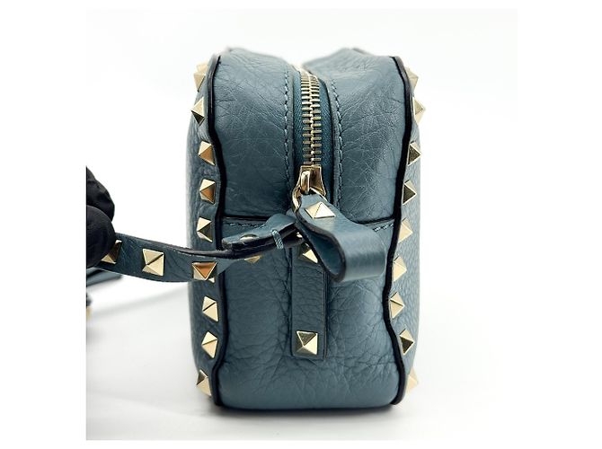 Valentino Garavani Rockstud Camera Leather Blu - vista 3