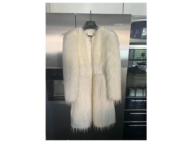 Abrigo de eco-piel blanco con cinturón Elisabetta Franchi - vista 4