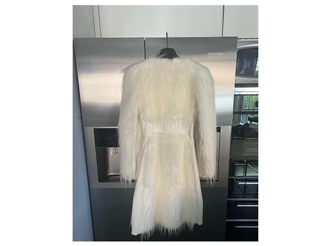 Abrigo de eco-piel blanco con cinturón Elisabetta Franchi - vista 5