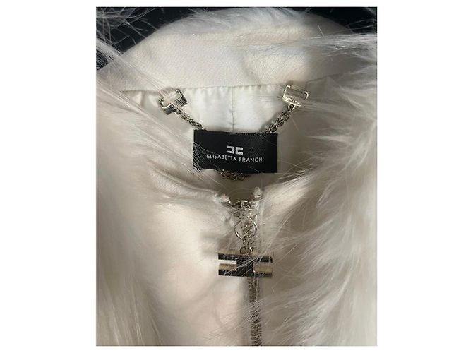 Abrigo de eco-piel blanco con cinturón Elisabetta Franchi - vista 6