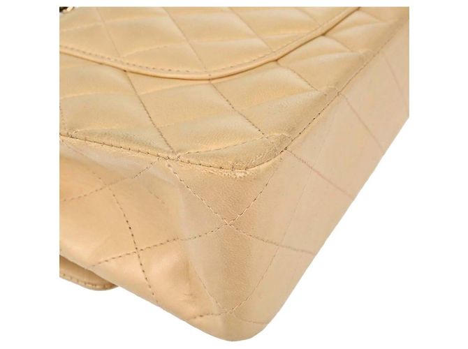 Chanel Classic Double Flap Quilted Lambskin Small Beige - vista 6