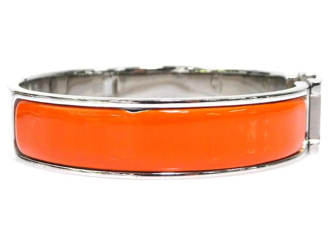 Hermès Bracciale Rigido Hermes HERMES Clic Clack Argento Arancione - vista 4