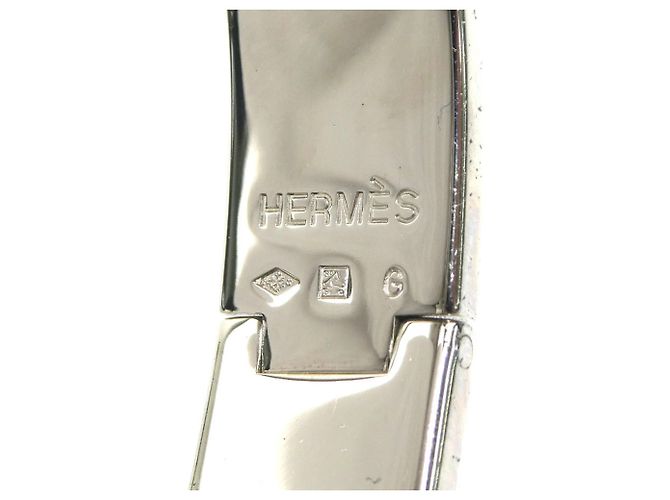 Hermès Bracciale Rigido Hermes HERMES Clic Clack Argento Arancione - vista 9