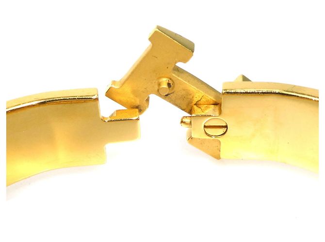 Hermès Bracciale Rigido Hermes Clic Clack H D'oro Bianco sporco - vista 10