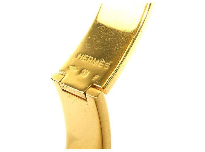 Hermès Bracciale Rigido Hermes Clic Clack H D'oro Bianco sporco - vista 11