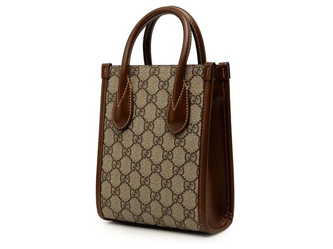 Borsa a tracolla mini Gucci Interlocking G GG Supreme Beige - vista 2