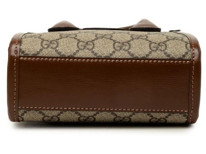 Borsa a tracolla mini Gucci Interlocking G GG Supreme Beige - vista 3