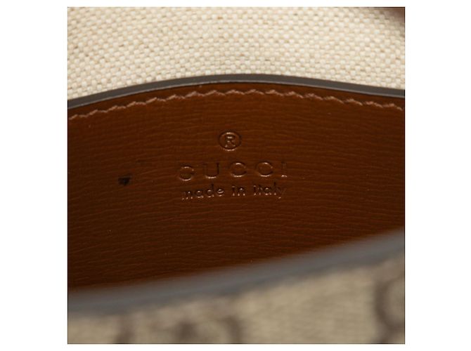 Borsa a tracolla mini Gucci Interlocking G GG Supreme Beige - vista 5