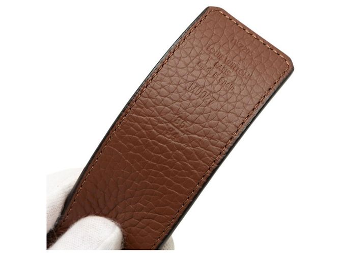 Louis Vuitton LV Tilt Reverse Logo Buckle Reversible Belt Brown Black - view 4