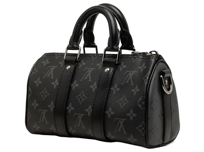 Louis Vuitton Monogram Eclipse Reverse Keepall Bandoulière 25 Braun Monogramm - Ansicht 2