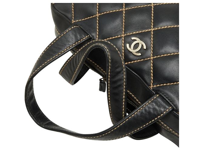 Borsa Chanel Coco Mark Wild Stitch Nero - vista 8