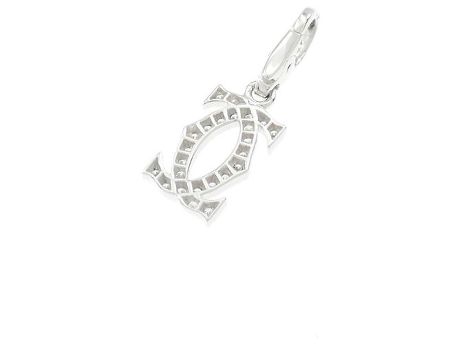 Collar Cartier 2C con colgante en oro blanco 18K - vista 2