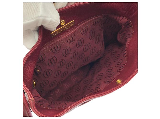 Borsa a tracolla Cartier in pelle Bordeaux - vista 10