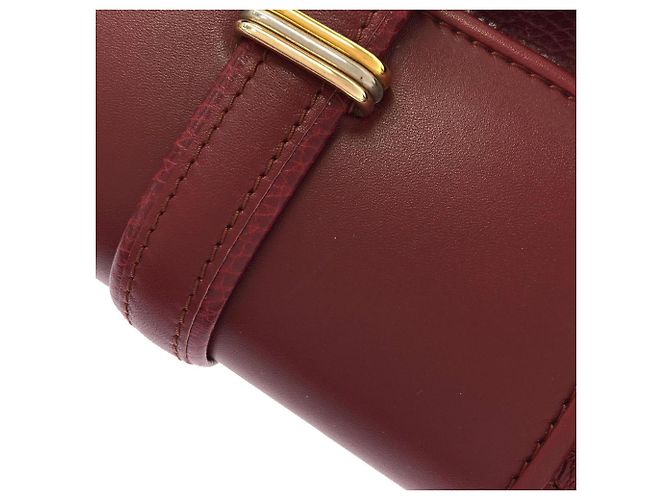 Borsa a tracolla Cartier in pelle Bordeaux - vista 8