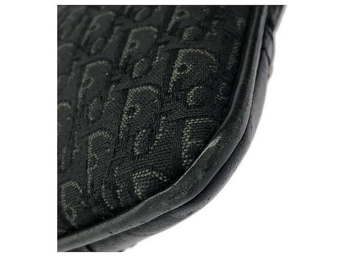 Sac à épaule Christian Dior en toile noire - vue 4