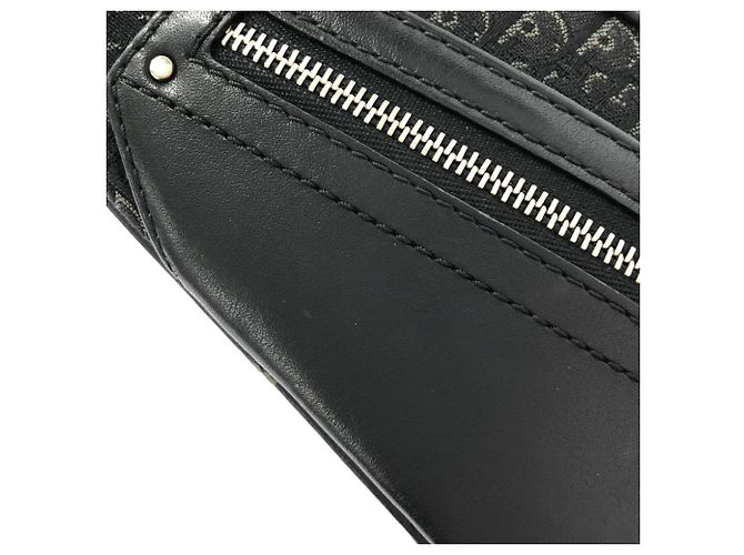 Sac à épaule Christian Dior en toile noire - vue 5