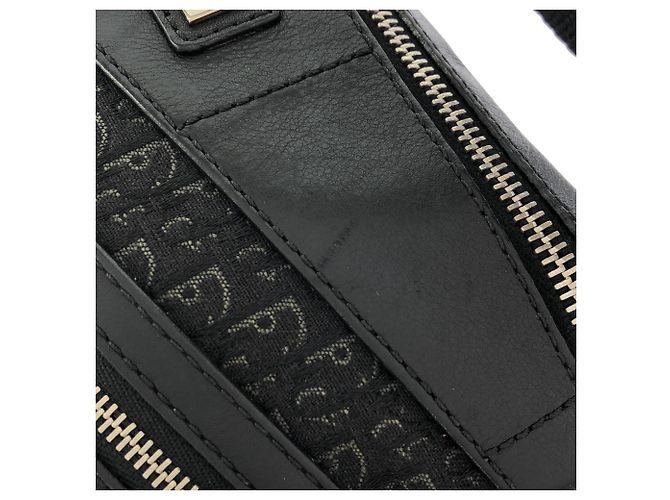 Sac à épaule Christian Dior en toile noire - vue 6