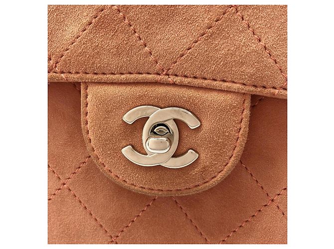 Bolso de hombro Chanel de gamuza rosa - vista 5