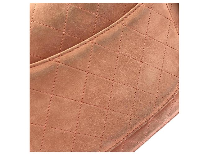 Bolso de hombro Chanel de gamuza rosa - vista 6