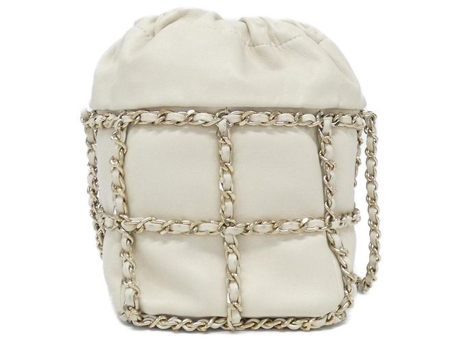 Bolsa de ombro Chanel AS2313 em couro marfim Cru - vista 2