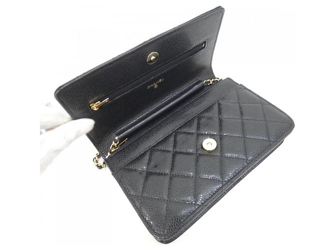 Portafoglio con catena Chanel Timeless Classic Line Nero Bordò - vista 6