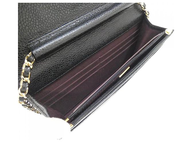 Portafoglio con catena Chanel Timeless Classic Line Nero Bordò - vista 8