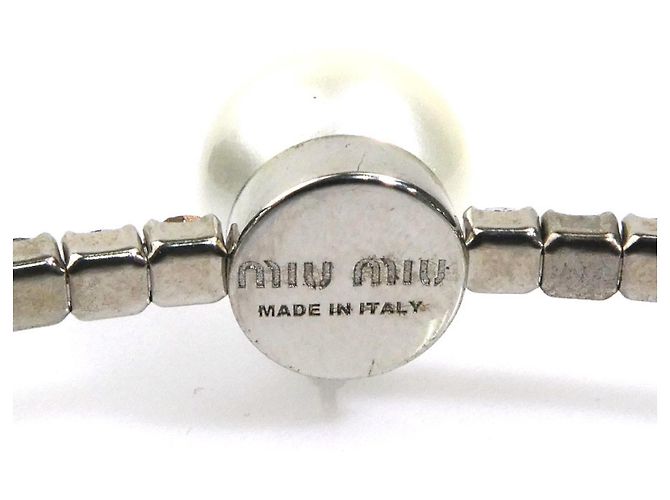 Collana Choker Miu Miu Argento Bianco - vista 9