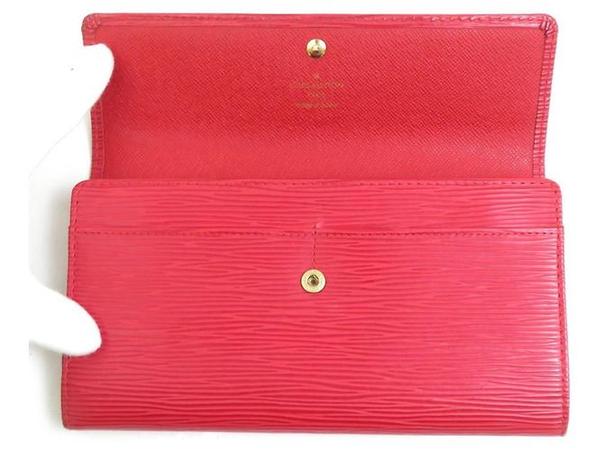 Portafoglio lungo Louis Vuitton in pelle Epi rossa - vista 3