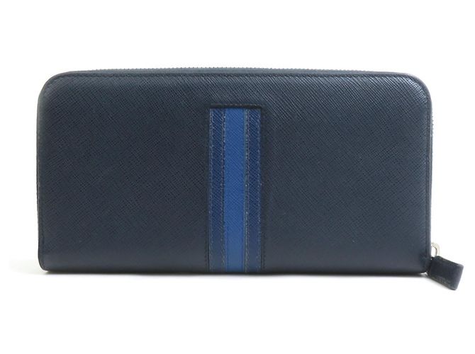 Cartera larga Prada de piel azul marino - vista 2