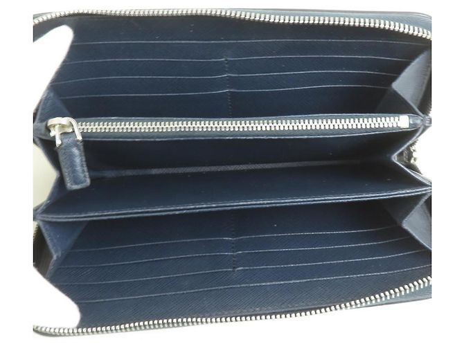 Cartera larga Prada de piel azul marino - vista 3