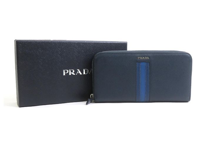 Cartera larga Prada de piel azul marino - vista 8