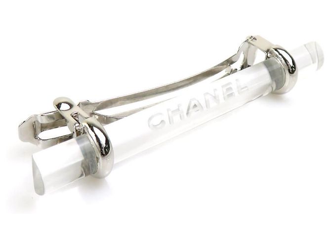 Pasador Chanel Clear Silver Plata - vista 2