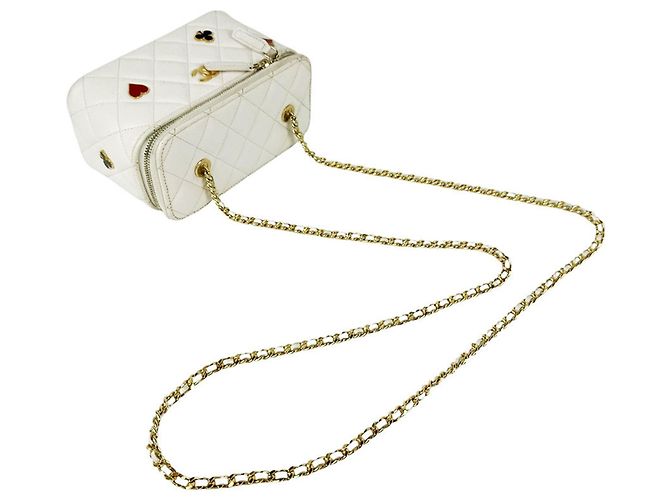 Vanity Borsa a tracolla Chanel in pelle di vitello grana Off-White Bianco sporco - vista 10