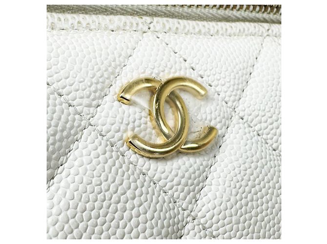Vanity Borsa a tracolla Chanel in pelle di vitello grana Off-White Bianco sporco - vista 12
