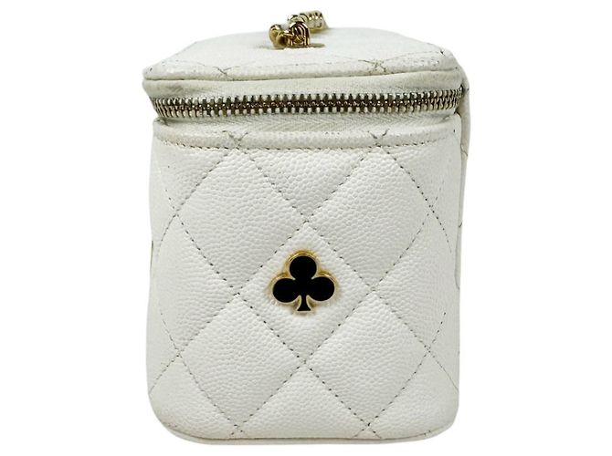 Vanity Borsa a tracolla Chanel in pelle di vitello grana Off-White Bianco sporco - vista 2