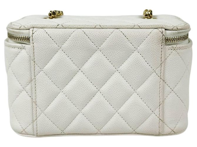 Vanity Borsa a tracolla Chanel in pelle di vitello grana Off-White Bianco sporco - vista 3