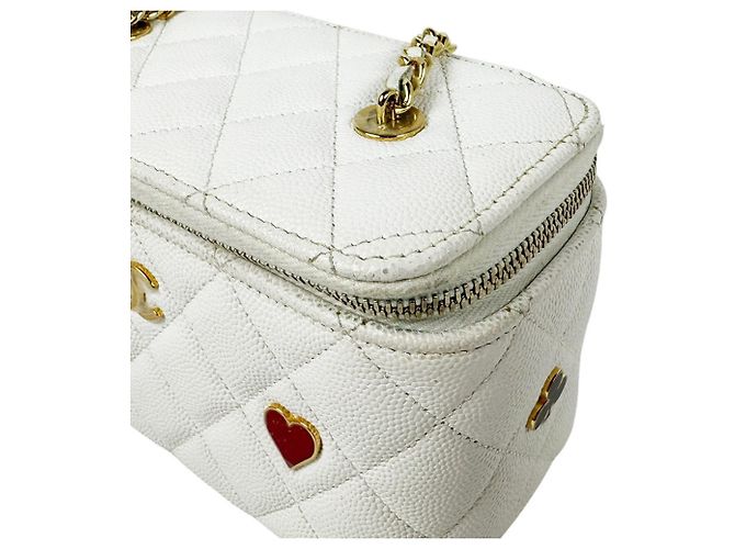 Vanity Borsa a tracolla Chanel in pelle di vitello grana Off-White Bianco sporco - vista 6