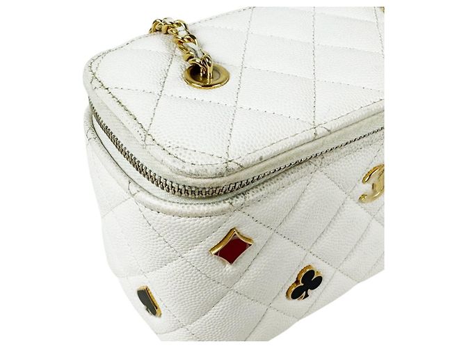 Vanity Borsa a tracolla Chanel in pelle di vitello grana Off-White Bianco sporco - vista 7