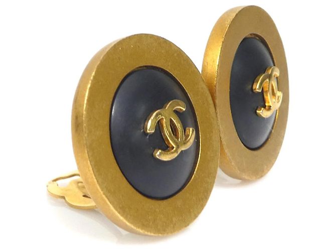 Orecchini a clip Chanel in nero e oro D'oro - vista 2