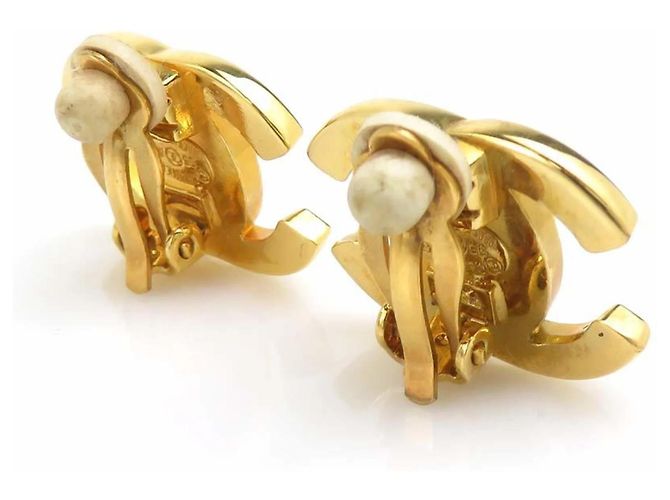 Pendientes de clip Chanel Gold Dorado - vista 3