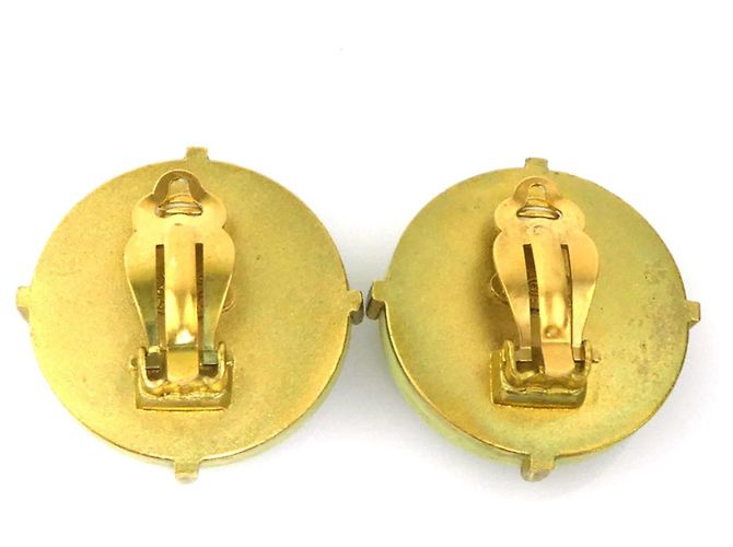 Orecchini a clip Chanel oro e verde chiaro D'oro - vista 6