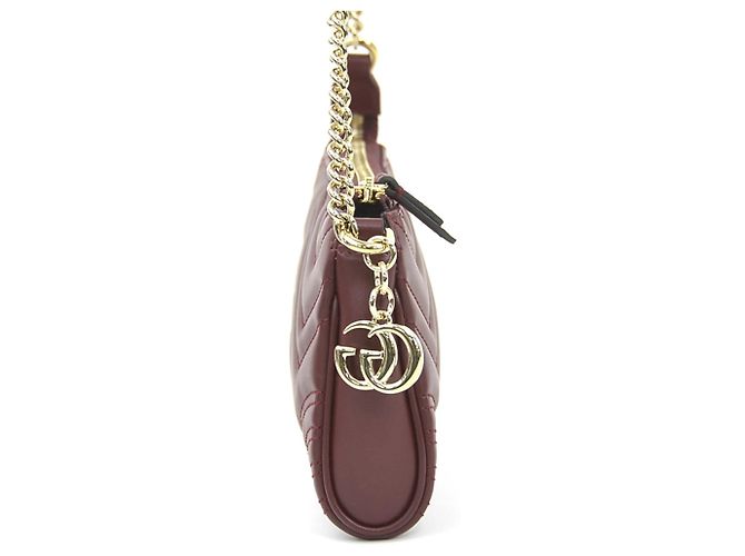 Borsa a mano Gucci GG Marmont in pelle Bordeaux Bordò - vista 2