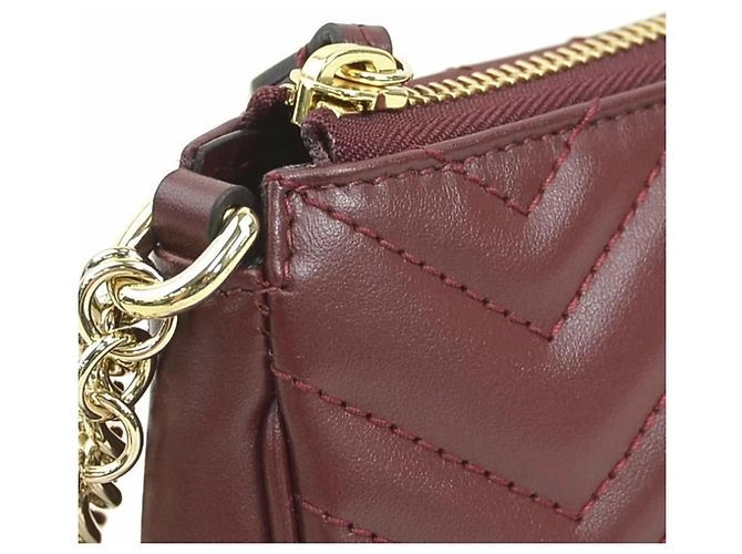 Borsa a mano Gucci GG Marmont in pelle Bordeaux Bordò - vista 6