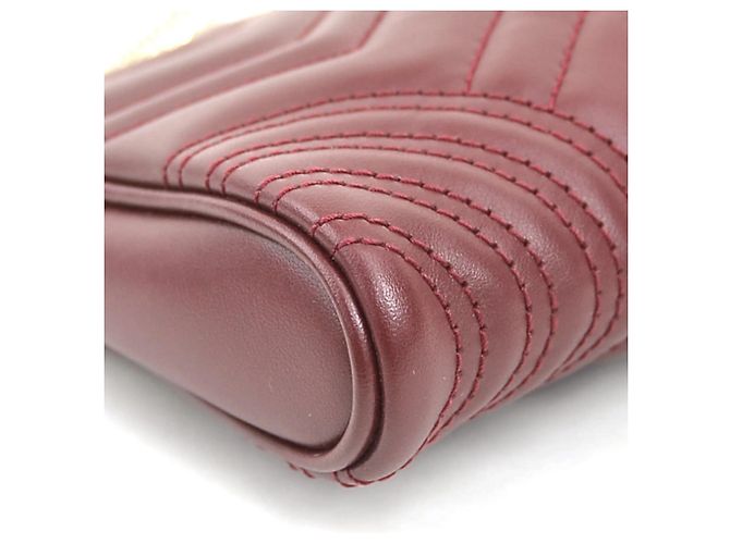 Borsa a mano Gucci GG Marmont in pelle Bordeaux Bordò - vista 7