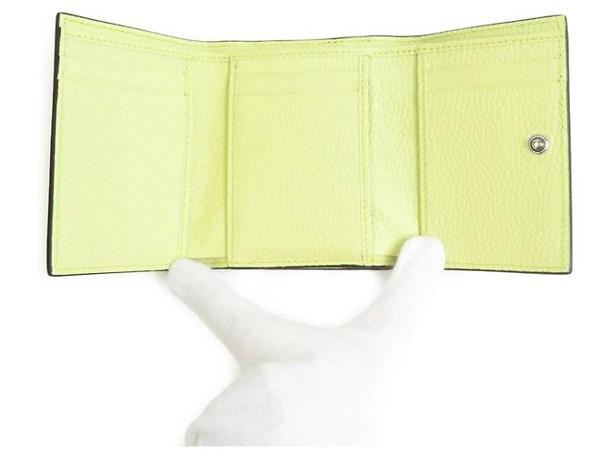 Portafoglio bi-fold in pelle Gucci Giallo - vista 3