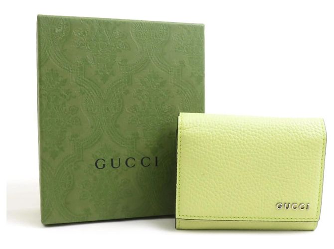 Portafoglio bi-fold in pelle Gucci Giallo - vista 8