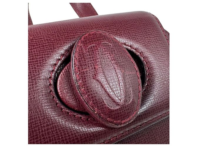 Zaino Cartier in pelle bordeaux Bordò - vista 11